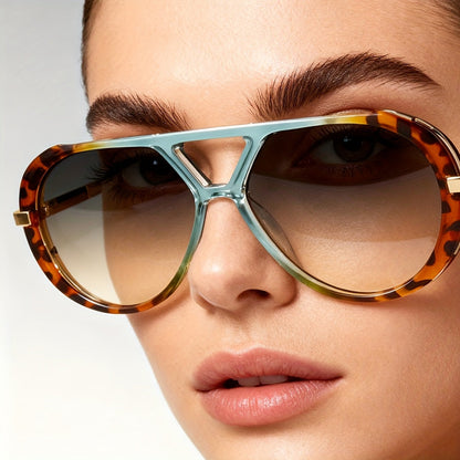 Round Double Bridge Colorful Sunglasses for Women – Retro Circle Frame UV Protection Shades, Trendy Summer Festival Eyewear & Birthday Gift for Her