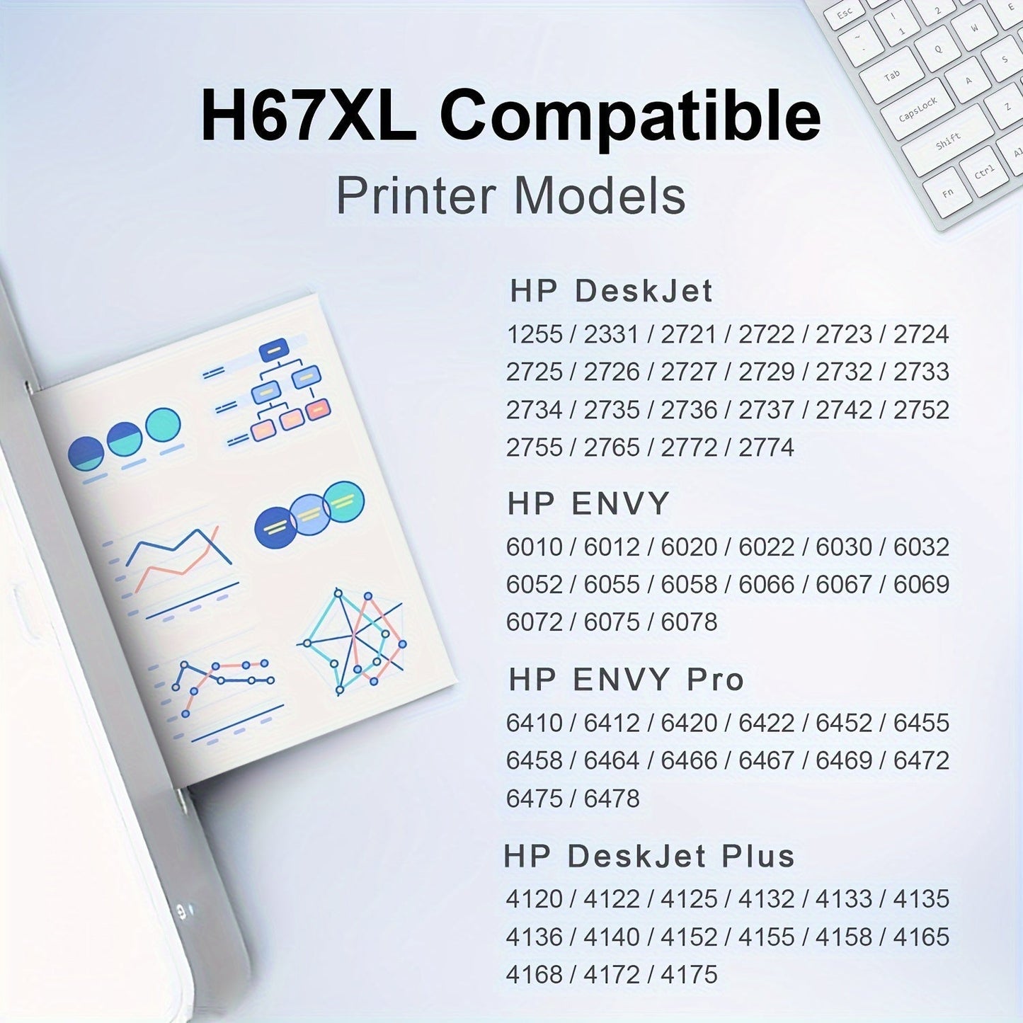 HP 67XL Ink Cartridge Replacement, Remanufactured 67XL Black & Color Ink for HP DeskJet 2732 2755 2752 2742, ENVY 6052 6055 6058 6075 Printer – High Yield, More Pages Per Cartridge