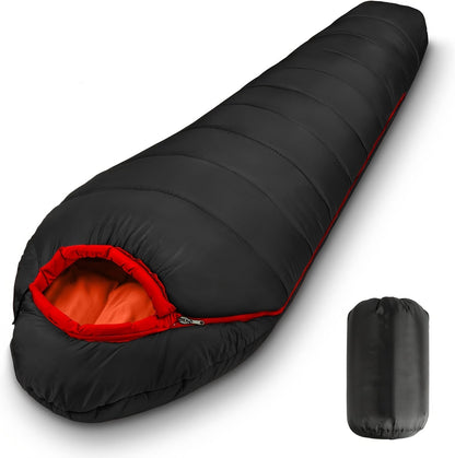 Mummy Sleeping Bag 15-45°F 3-4 Season Cold Weather Sleeping Bag for Adults – Warm Lightweight Washable Camping Sleeping Bag for Hiking, Backpacking, Traveling & Outdoor Activities