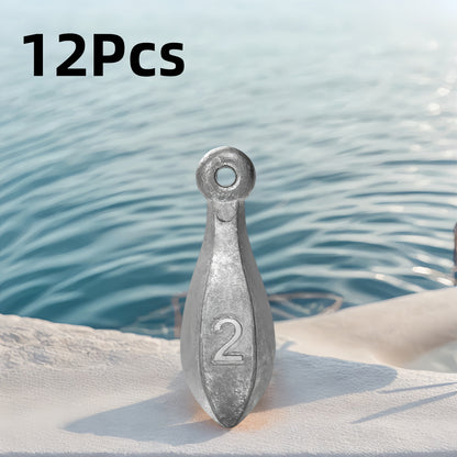 Fishing Sinkers Tackle Weights Lead Bank Sinker 1oz 2oz 3oz 4oz 5oz 6oz 8oz 10oz 12oz 16oz – Snagless Teardrop Design for Bass Catfish Saltwater Freshwater Bottom Fishing Rig, Bulk Multi-Pack