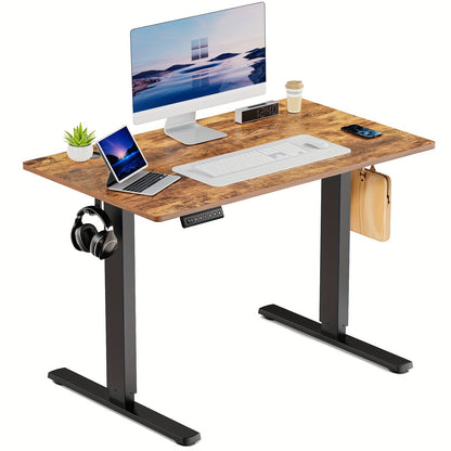 63 Inch Electric Standing Desk – Height Adjustable Sit-Stand PC Workstation with Wood Desktop, Home Office, Bedroom & Gaming Room Computer Work Table for Small Spaces