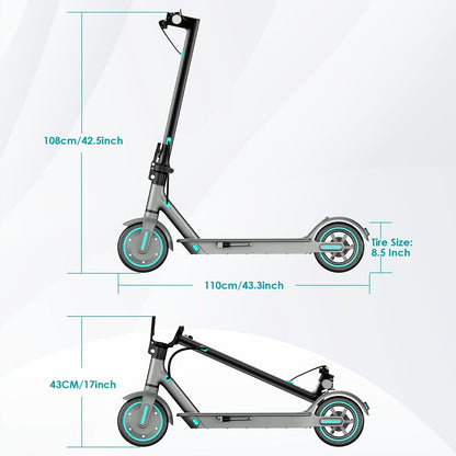 Foldable Electric Scooter for Adults 350W Brushless Motor Dual Drum Brake 8.5 Inch Solid Tires 3-Speed LCD Display 265 lbs Max Load 3-Second Fold Portable Urban Commuter E-Scooter