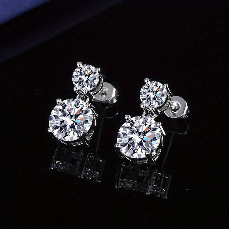 5 Carat Moissanite Stud Earrings for Women – 925 Sterling Silver Drop Earrings, Brilliant Luxury Fine Jewelry, Perfect Gift for Christmas, Valentine's Day & Special Occasions