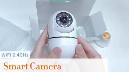 4-Pack WiFi Bulb Security Camera 1080P HD – 360° AI Motion Tracking, Smart PTZ, PIR Night Vision, Dual Band 2.4G/5G WiFi, App Control, Wall Mount – Indoor Home Surveillance Camera System