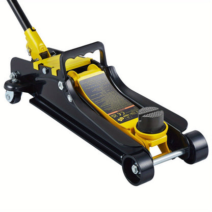 Happybuy 2.5 Ton Low Profile Floor Jack – Compact Alloy Steel Hydraulic Sport Jack, Single Cylinder Rapid Pump, 3.35–14.96" Lift Range for Cars, SUVs & Trucks – Black