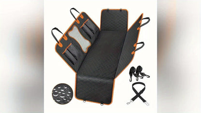 Heavy Duty Dog Car Seat Cover Waterproof Non-Slip Backseat Protector Scratch-Proof Spill-Proof Nylon Pet Seat Cover SUV Sedan Truck Side Flap Door Protection Easy Install Machine Washable