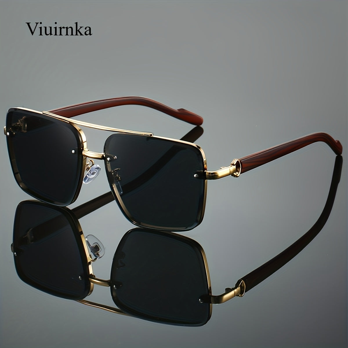 Retro Square Woodgrain Sunglasses for Men & Women – UV400 Gradient AC Lenses, Lightweight PC Frame, 7 Color Options, Vintage Street Style Eyewear for Driving, Travel & Everyday Wear