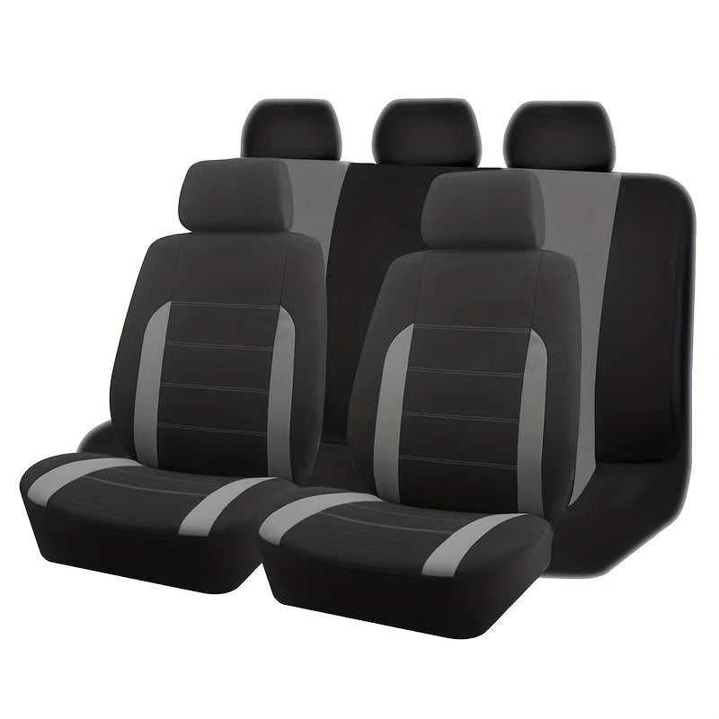 Car Seat Covers Full Set 5-Seat Universal Fit – Breathable Wear-Resistant Fabric with Foam Cushioning for SUV, Sedan, Minivan & Truck – All-Season, 10 Color Options – Velora