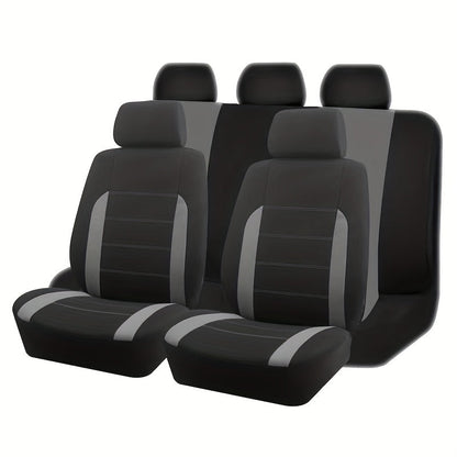 Car Seat Covers Full Set 5-Seat Universal Fit – Breathable Wear-Resistant Fabric with Foam Cushioning for SUV, Sedan, Minivan & Truck – All-Season, 10 Color Options – Velora