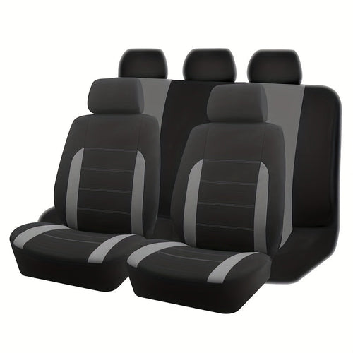 Car Seat Covers Full Set 5-Seat Universal Fit – Breathable Wear-Resistant Fabric with Foam Cushioning for SUV, Sedan, Minivan & Truck – All-Season, 10 Color Options – Velora