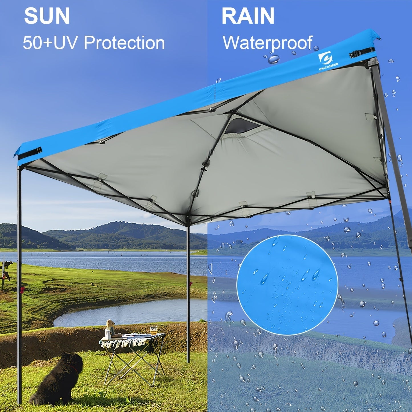 10x10 Pop Up Canopy Replacement Top Cover with Air Vent – Waterproof UV-Resistant Canopy Top for Straight Leg Tents, All-Season Outdoor Sun Shade for Garden, Patio & Camping, 11 Colors (Top Only)