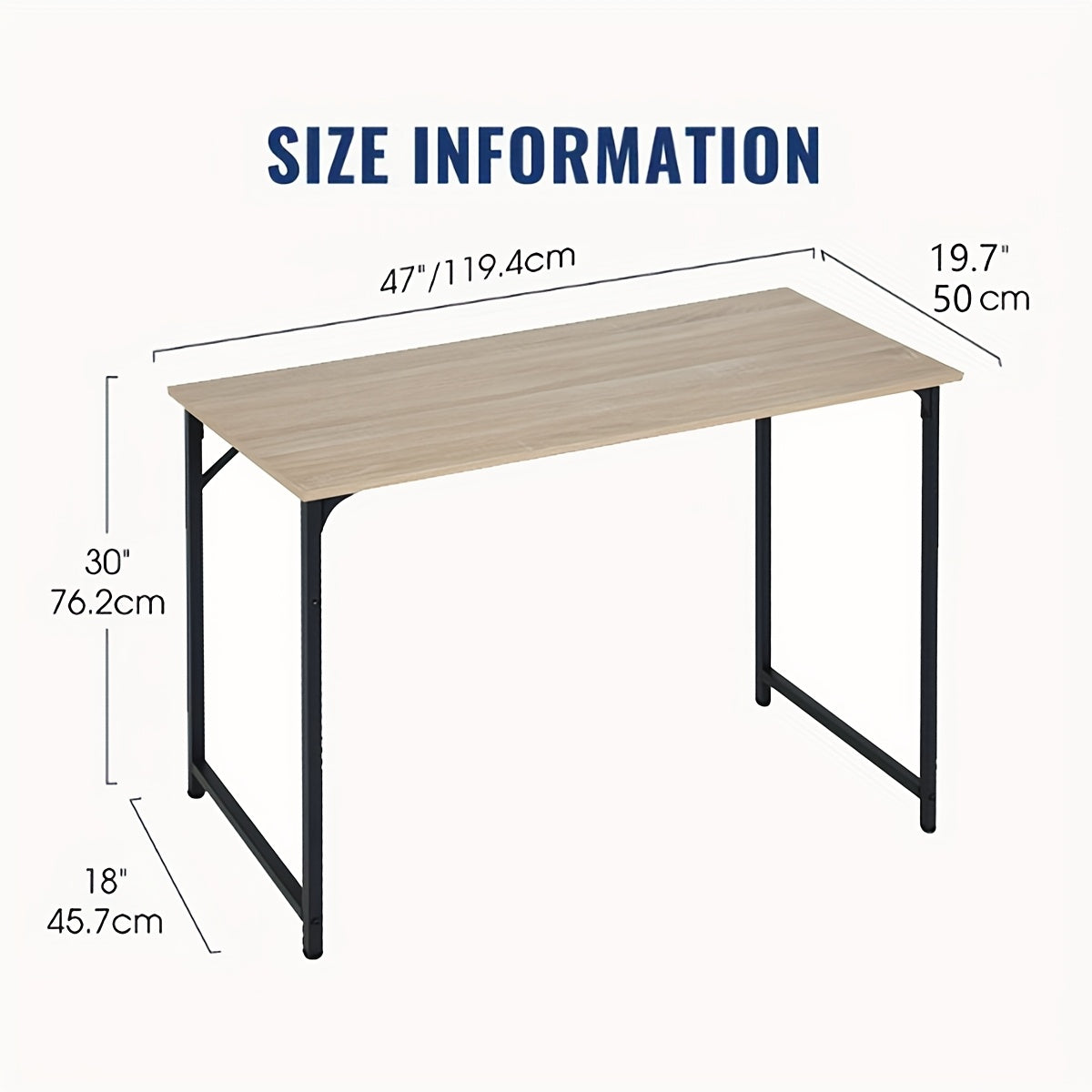 Computer Desk 32/39/47 Inch – Modern Writing & Gaming Desk with Sturdy Metal Frame, Home Office Study Workstation for PC, Laptop & Monitor Setup, 3 Size Options
