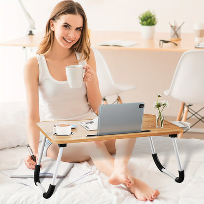 Lap Desk Bed Tray for Laptop & Eating – Large Breakfast Tray with Cup Holder & Drawer for Sofa Couch Floor Sitting, Study Reading Writing Portable Lap Table