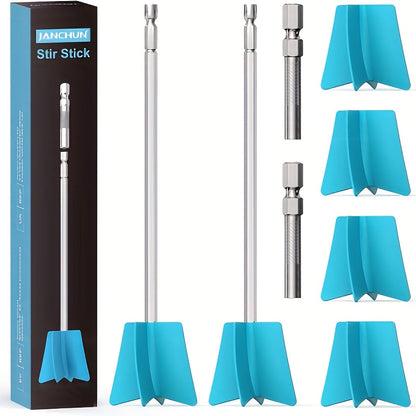 Resin Stirring Paddles 6 Pcs Reusable Epoxy Mixer Drill Attachment Multi-Size Reduces Air Bubbles DIY Resin Art Casting