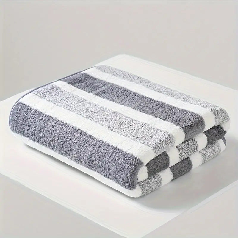 Striped Bath Towel Set Absorbent Quick-Dry Super Soft Skin-Friendly 27.6x55.1 Inch for Home Bathroom Beach – Available in 1 or 4 Pack Multiple Colors
