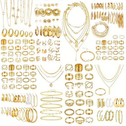 Retro Jewelry Set for Women 35-68pcs Butterfly Heart Star Moon Charms Elegant Mixed Lot Daily Wear & Gift