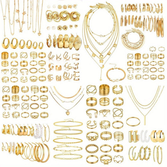 Retro Jewelry Set for Women 35-68pcs Butterfly Heart Star Moon Charms Elegant Mixed Lot Daily Wear & Gift