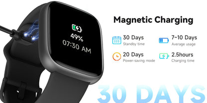 Smart Watch for Men & Women with Wireless Calling & Built-in Alexa – 1.83" HD Touch Screen, 100+ Sports Modes, Heart Rate Monitor, Waterproof Fitness Tracker, Compatible with iPhone & Android