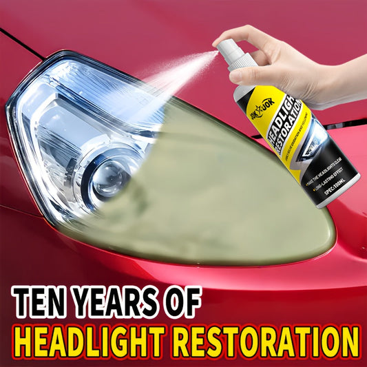 Headlight Restoration Kit with Advanced Ceramic Coating – Removes Yellow Haze Fog & UV Damage, Restores Clarity & Shine for All Vehicle Headlights, Long-Term Weather Protection