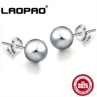 S925 Sterling Silver Stud Earrings 10mm Minimalist Simple Design Hypoallergenic Daily Wear Ear Piercing Jewelry for Women Girls Gift