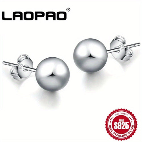 S925 Sterling Silver Stud Earrings 10mm Minimalist Simple Design Hypoallergenic Daily Wear Ear Piercing Jewelry for Women Girls Gift