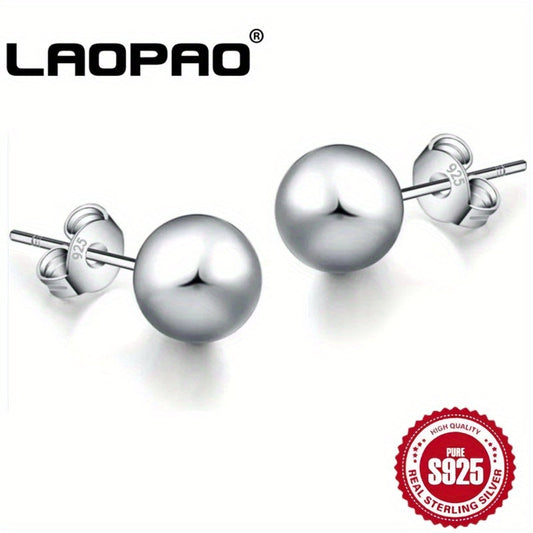 S925 Sterling Silver Stud Earrings 10mm Minimalist Simple Design Hypoallergenic Daily Wear Ear Piercing Jewelry for Women Girls Gift