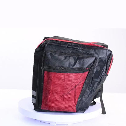 13.21 Gallon Bike Bag Set – Bicycle Cargo Rack Bag, Saddle Bag & Shoulder Bag 3-in-1 Professional Cycling Accessories for Commuting, Touring & Outdoor Riding, Red Black Blue