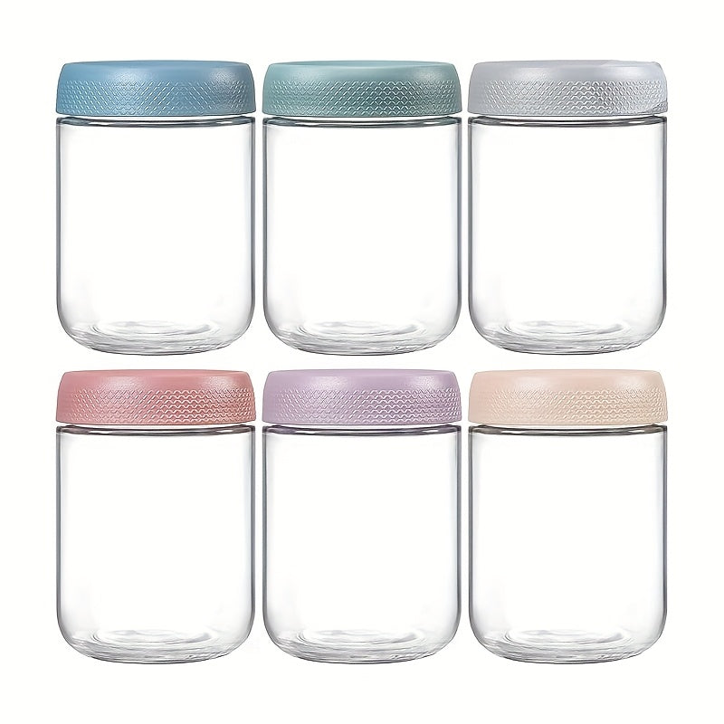 6-Pack 16oz Glass Mason Jars with Airtight Lids – Wide Mouth Overnight Oats Containers, Meal Prep Food Storage Jars for Yogurt, Salad, Snacks, Spice, Sugar – BPA-Free Kitchen Organizer Set