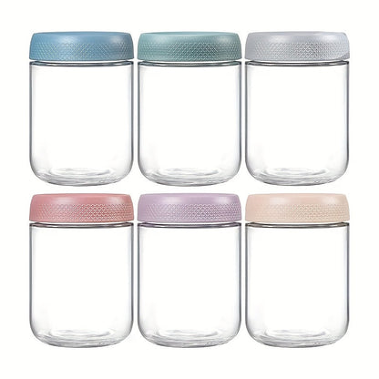 6-Pack 16oz Glass Mason Jars with Airtight Lids – Wide Mouth Overnight Oats Containers, Meal Prep Food Storage Jars for Yogurt, Salad, Snacks, Spice, Sugar – BPA-Free Kitchen Organizer Set