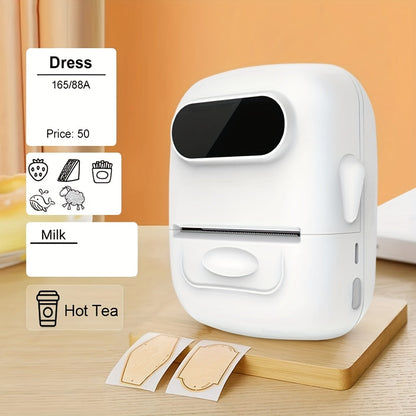 Marklife 2-Inch Portable Wireless Thermal Label Printer – Bluetooth Inkless Sticker Maker for iPhone & Android, Small Business Shipping Labels, Kitchen Office Home, Includes 1 Roll Labels