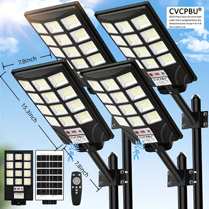 Solar Street Lights 400 LED 6500K Waterproof | Motion Sensor, Remote Control, Dusk to Dawn Outdoor Solar Flood Light for Parking Lot, Yard, Driveway, Commercial Area – 2 Pack & 4 Pack