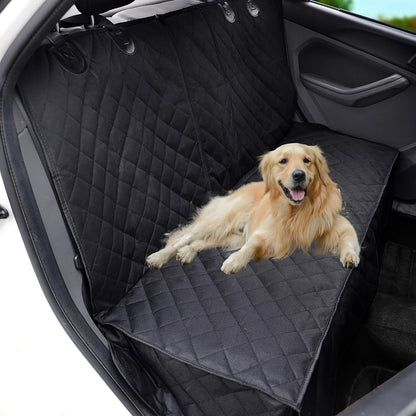 60/40 Split Bench Car Seat Cover for Cars Trucks SUVs – Waterproof Back Seat Protector for Pets & Kids, Easy Clean 100% Polyester, Universal Fit, Black