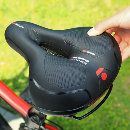 Gel Padded Bike Seat Waterproof Shock-Absorbing Bicycle Saddle – Soft Foam Leather Wide Cushion with Reflective Strip for City, Mountain, Road & Sport Bikes, Universal Fit for Men & Women