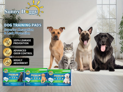 Disposable Dog Pee Pads Large – Upgraded Odor Control & Leak-Proof Puppy Training Pads, Super Absorbent Potty Pads for Housebreaking, 120 Count 22"x22" / 50 Count 30"x36" / 40 Count 36"x36"