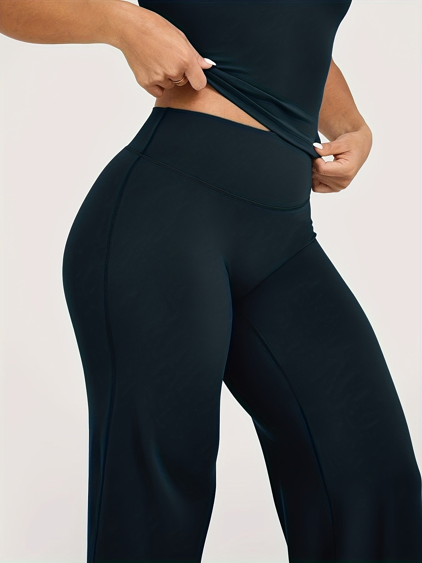 Wide Leg Yoga Pants High Waist High Elastic Full Coverage - Plus Size Flare Leggings for Gym Fitness Training Casual Wear All Season S-XL