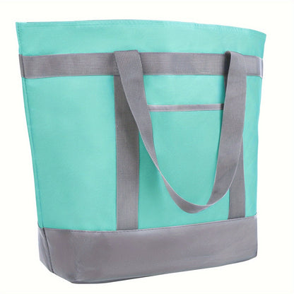 Insulated Reusable Grocery Tote Bag XXLarge 10.3 Gal – Thermal Cooler Bag for Food Delivery, Doordash, Grubhub, Grocery Shopping, Travel, Beach & Picnic, Oxford Cloth, 5 Colors