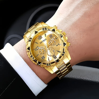 2-Pack Men's Quartz Watch Set – Stainless Steel Case & Silicone Strap, Classic Round Dial, Casual & Business Wear, Sporty Style Wristwatch Gift Set for Men, Sets A B C D Available