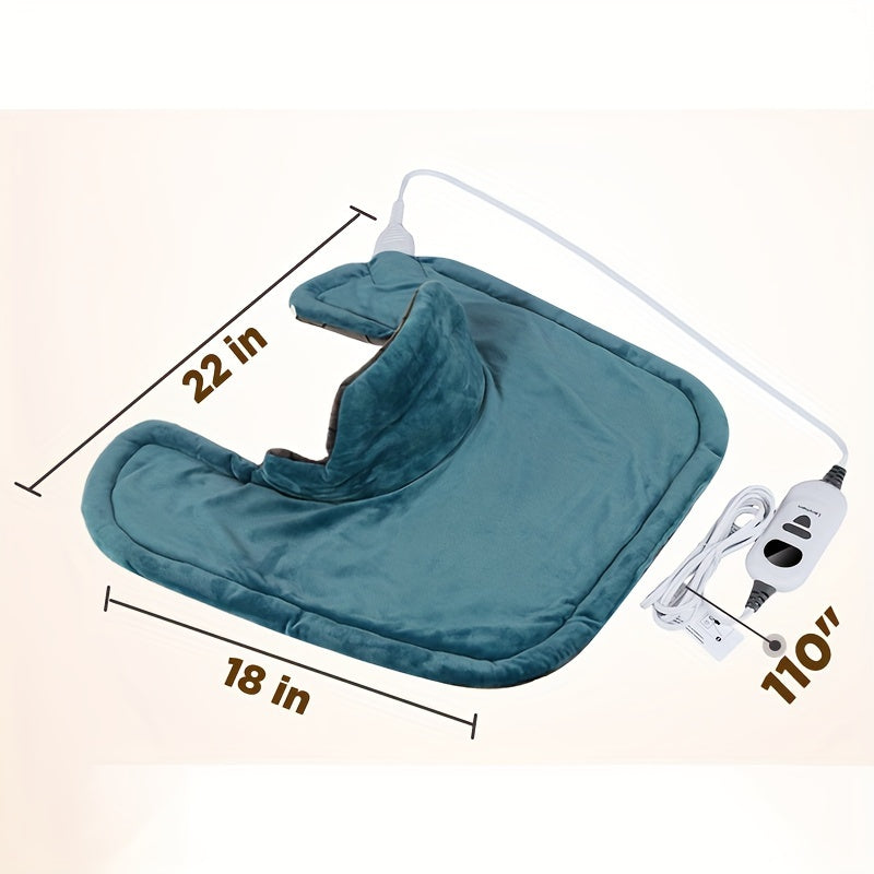 Graphene Heating Pad for Neck Shoulders Back – 130W Weighted Deep Heat 22"x18" 6 Settings Auto Shut-Off Timer Machine Washable Electric Pad