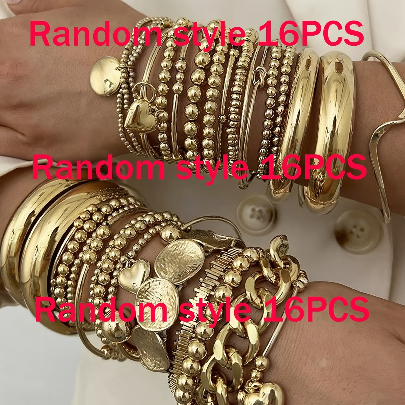 Vintage Bowknot & Leopard Plaid Charm Bracelet Set for Women – Boho Irregular Cord Bracelets, Random Styles & Colors, Silver & Gold, 7-Piece or 16-Piece Bundle for Resort & Daily Wear