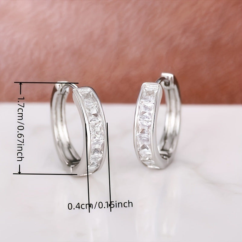 S925 Sterling Silver Zirconia Stud Earrings Set 2 Pairs for Women – Hypoallergenic Lightweight 3.2g Boho Shining Earrings for Daily Wear, Dates, Parties & Valentine’s Day Gift