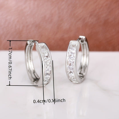 S925 Sterling Silver Zirconia Stud Earrings Set 2 Pairs for Women – Hypoallergenic Lightweight 3.2g Boho Shining Earrings for Daily Wear, Dates, Parties & Valentine’s Day Gift