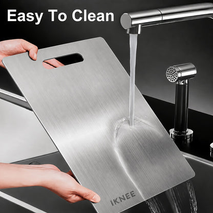 Stainless Steel Cutting Board Set of 3 Premium BPA-Free Rust-Resistant Easy to Clean Space-Saving Kitchen Chopping Boards for Meat Vegetables Fruit Food Prep