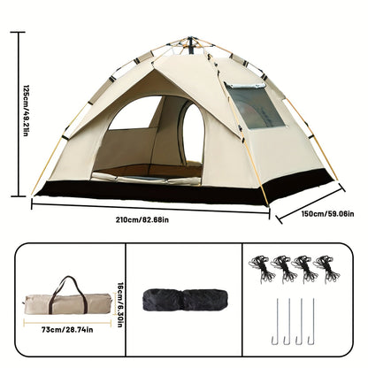 Automatic Instant Setup Camping Tent 1-4 Person All-Season Windproof Lightweight Tent with Dual Doors & Mesh Windows for Camping Hiking Travel – Durable Portable Outdoor Shelter
