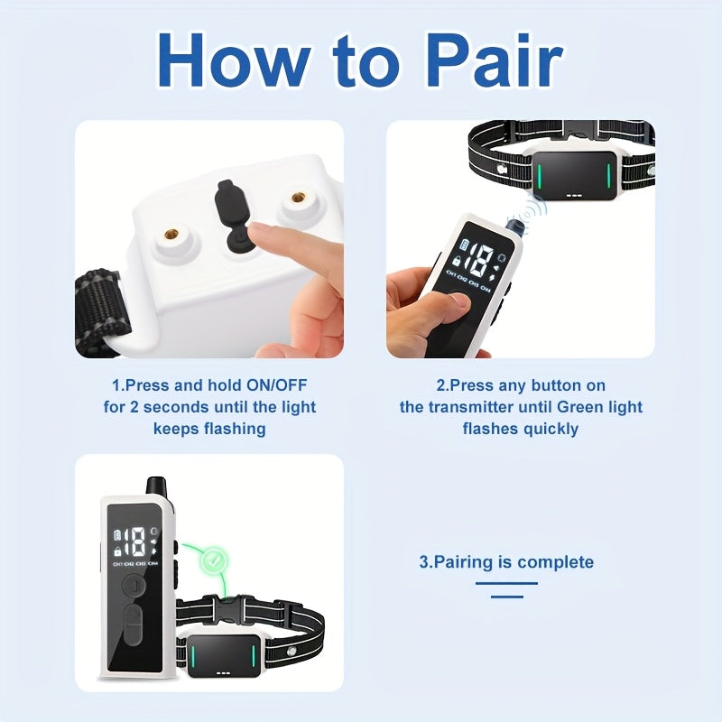 Dog Training Collar with Remote – Rechargeable E-Collar with Shock Vibration Buzz Modes, 2.4G Wireless Remote, USB Charging, Safe & Effective Pet Trainer for Small Medium Large Dogs, 1pc & 2pc