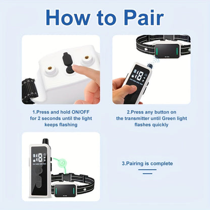 Dog Training Collar with Remote – Rechargeable E-Collar with Shock Vibration Buzz Modes, 2.4G Wireless Remote, USB Charging, Safe & Effective Pet Trainer for Small Medium Large Dogs, 1pc & 2pc