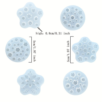 Flower Silicone Resin Molds 6-Piece Set – Jewelry Casting Molds for Earrings, Bracelets, Necklaces & Manicures, Resin Art Craft Tools for DIY Gifts