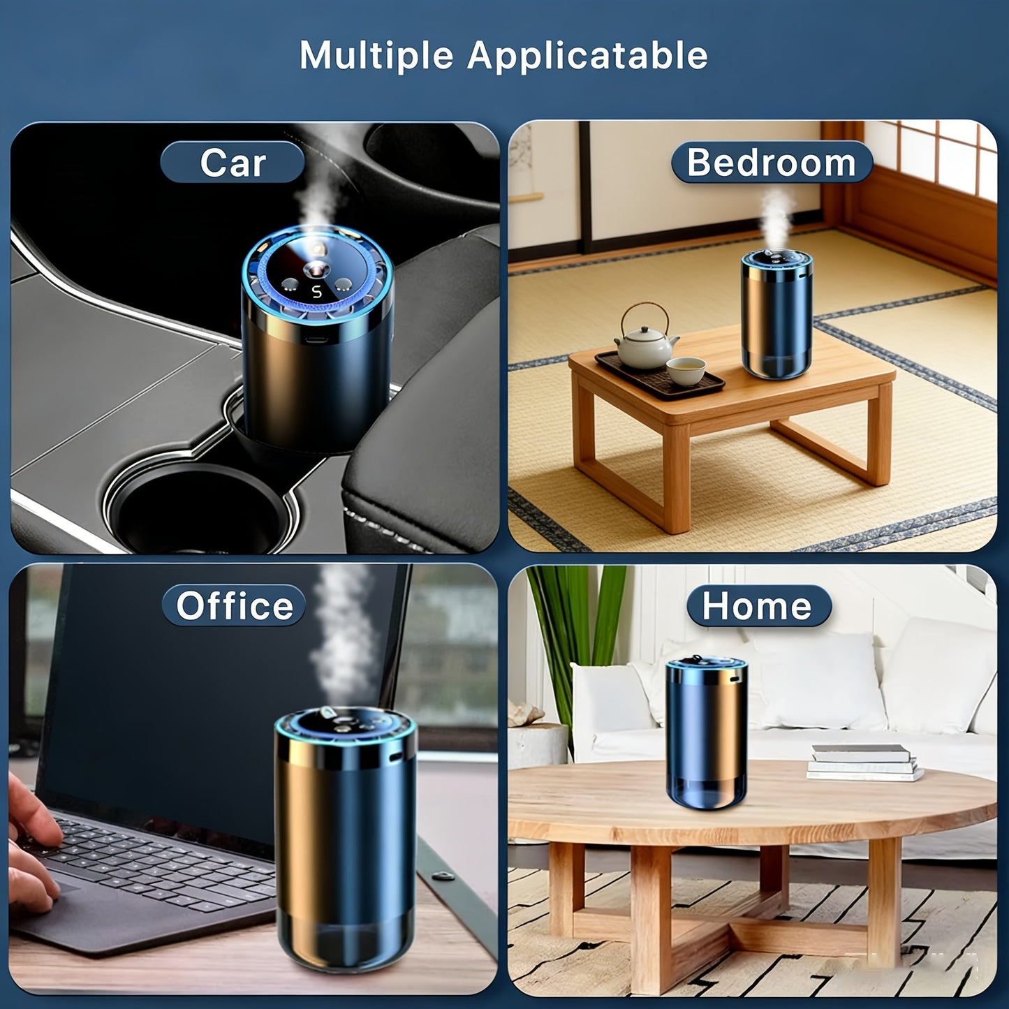 Smart Car Air Freshener with Aromatherapy & Starry Sky Light Display – Portable USB Car Humidifier, Dynamic LED Mood Light, Cologne & Perfume Bundle, Universal Fit, Car Gift & Holiday Gift for Men Women