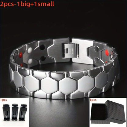 Men's Titanium Steel Spherical Magnetic Bracelet – Stylish Minimalist Wristband for Men, Perfect Father's Day Gift in Black Silver Gold