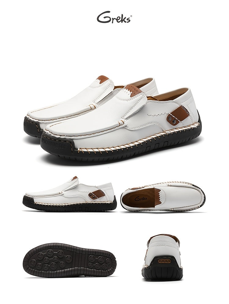 Men's Handstitched Driving Loafers Slip-On Shoes Lightweight Breathable – Casual Moccasin Boat Shoes for Business Casual, Travel, Walking & Outdoor, Sizes US 4–12.5