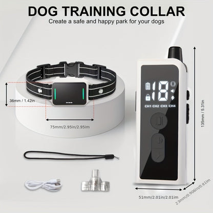 Dog Training Collar with Remote – Rechargeable E-Collar with Shock Vibration Buzz Modes, 2.4G Wireless Remote, USB Charging, Safe & Effective Pet Trainer for Small Medium Large Dogs, 1pc & 2pc